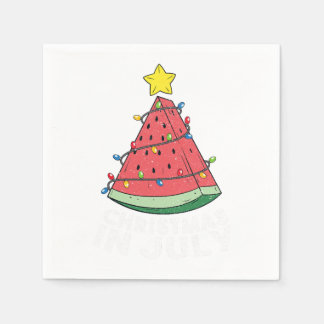 Weihnachten im Juli Watermelon Flamingo Xmas Tree  Serviette