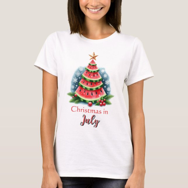 Weihnachten im Juli Watermelon Tree Festival T-Shirt (Vorderseite)