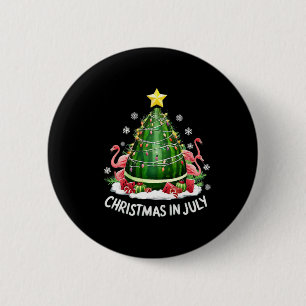 Weihnachten im Juli Watermelon Tree Funny Flamingo Button