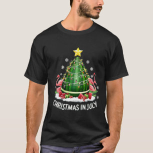 Weihnachten im Juli Watermelon Tree Funny Flamingo T-Shirt