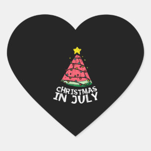 Weihnachten im Juli Watermelon Weihnachten Bäume S Herz-Aufkleber