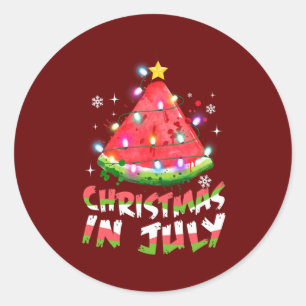 Weihnachten im Juli Watermelon Weihnachten Bäume S Runder Aufkleber