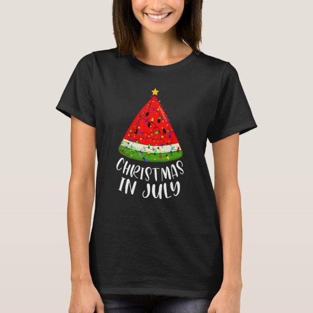 Weihnachten im Juli Watermelon Weihnachten Bäume S T-Shirt (Vorderseite)