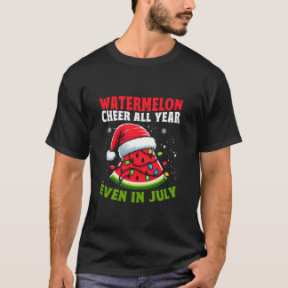 Weihnachten im Juli Watermelon Weihnachtsbaum T-Shirt