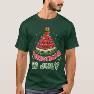 Weihnachten im Juli Watermelon Weihnachtsbaum T-Shirt