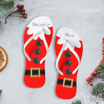 Weihnachten im Juli Weihnachten Anzug Naughty oder Flip Flops<br><div class="desc">Möchten Sie,  es könnte jeden Tag Weihnachten sein? Suchen Sie ein Paar Flip Flops,  die Ihnen ein Lächeln ins Gesicht bringen? Tadah! Hellroter Weihnachtself inspiriert Design,  dass Sie den Text ändern können. Haben Sie unartige oder schöne Füße? Gute Ferien!</div>