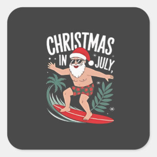 Weihnachten im Juli Weihnachten Weihnachten Weihna Quadratischer Aufkleber