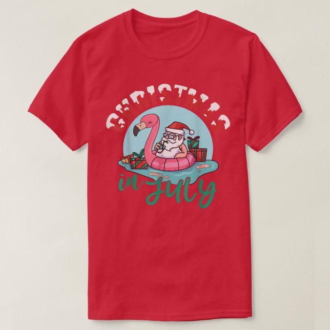 Weihnachten im Juli Weihnachtsfeiertag Flamingo Su T-Shirt (Design vorne)