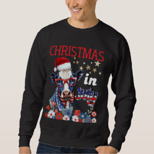 Weihnachten im Juli Weihnachtskühe im Sommer Blume Sweatshirt