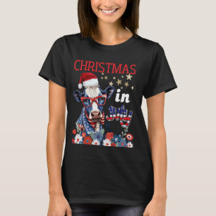 Weihnachten im Juli Weihnachtskühe im Sommer Blume T-Shirt