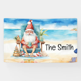 Weihnachten im Juli Weihnachtsmann am Strand Banner