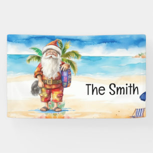Weihnachten im Juli Weihnachtsmann am Strand Banner