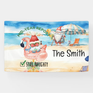 Weihnachten im Juli Weihnachtsmann am Strand Banner