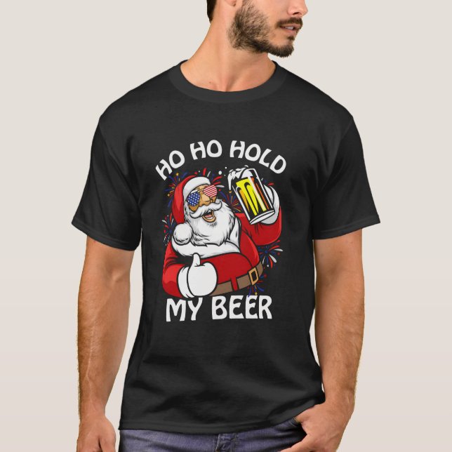 Weihnachten im Juli Weihnachtsmann ho ho ho kleben T-Shirt (Vorderseite)