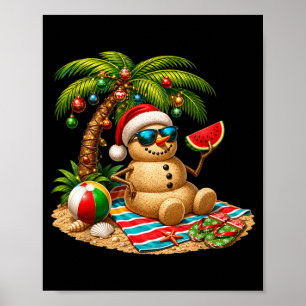 Weihnachten im Juli Weihnachtsmann Schneemann Stra Poster