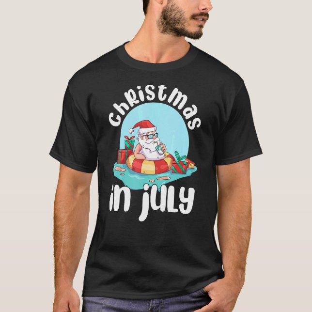 Weihnachten im Juli Weihnachtsmann Sommeruncorn Fl T-Shirt (Vorderseite)