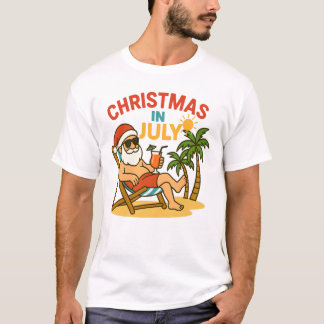 Weihnachten im Juli Weihnachtsmann Strand Sommer T-Shirt