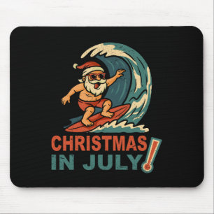 Weihnachten im Juli Weihnachtsmann Surfen Sommer H Mousepad