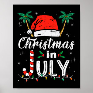 Weihnachten im Juli Weihnachtsmannmütze Funny Xmas Poster