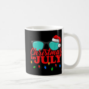 Weihnachten im Juli Weihnachtsmannmütze Sonnenbril Kaffeetasse