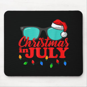 Weihnachten im Juli Weihnachtsmannmütze Sonnenbril Mousepad