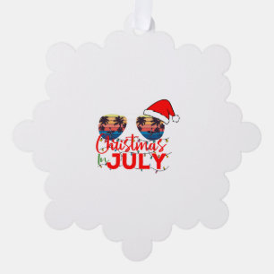Weihnachten im Juli Weihnachtsmannmütze Sonnenbril Ornament Karte