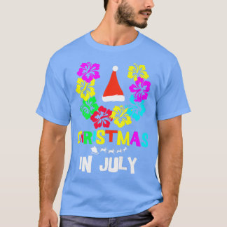 Weihnachten im Juli Weihnachtsmannmütze Sonnenbril T-Shirt