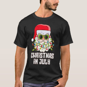 Weihnachten im Juli Weihnachtsmannmütze Sonnenbril T-Shirt