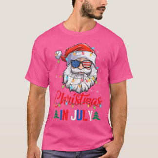 Weihnachten im Juli Weihnachtsmannmütze Sonnenbril T-Shirt