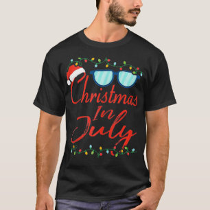 Weihnachten im Juli Weihnachtsmannmütze Sonnenbril T-Shirt