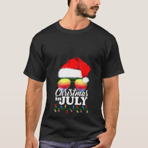 Weihnachten im Juli Weihnachtsmannmütze Sonnenbril T-Shirt
