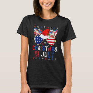 Weihnachten im Juli Weihnachtsmannmütze Sonnenbril T-Shirt