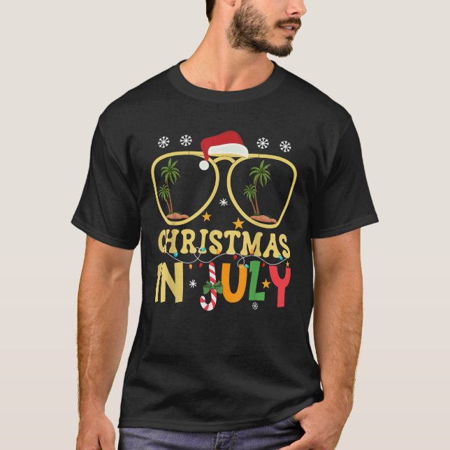 Weihnachten im Juli Weihnachtsmannmütze Xmas Su T-Shirt (Vorderseite)