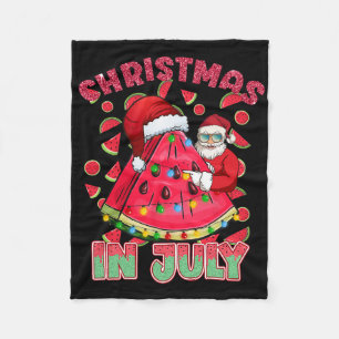 Weihnachten im Juli Xmas Wassermelone Weihnachtsma Fleecedecke