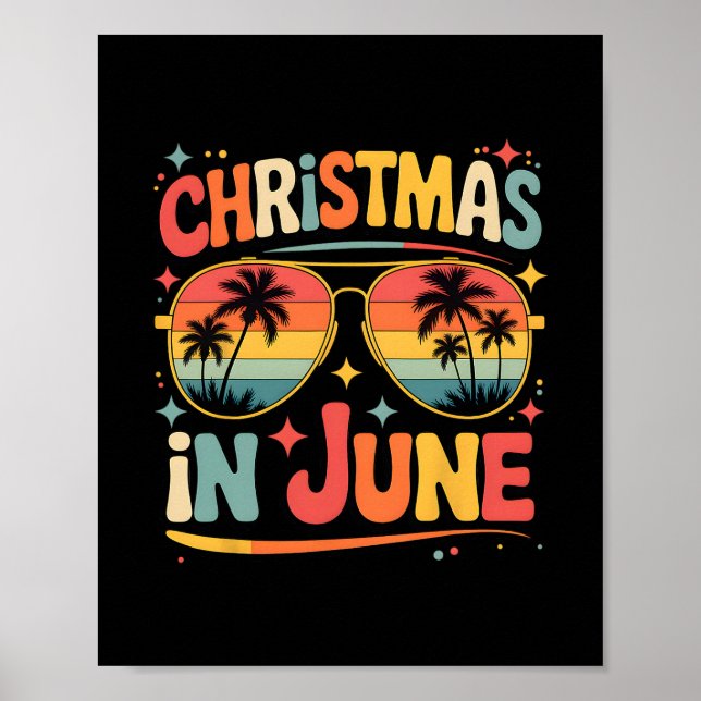 Weihnachten im Juni Single Retro Sommerurlaub Xm Poster (Vorne)