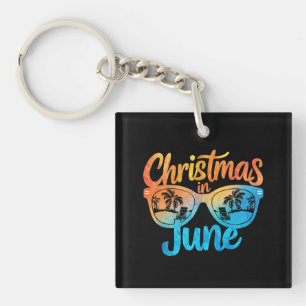 Weihnachten im Juni Sonnenbrille Lustiger Sommerur Schlüsselanhänger