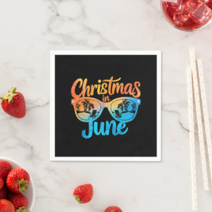 Weihnachten im Juni Sonnenbrille Lustiger Sommerur Serviette