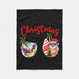 Weihnachten im Juni Sonnenbrille Santa Flamingo So Fleecedecke
