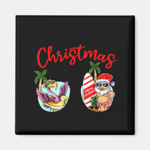 Weihnachten im Juni Sonnenbrille Santa Flamingo So Magnet