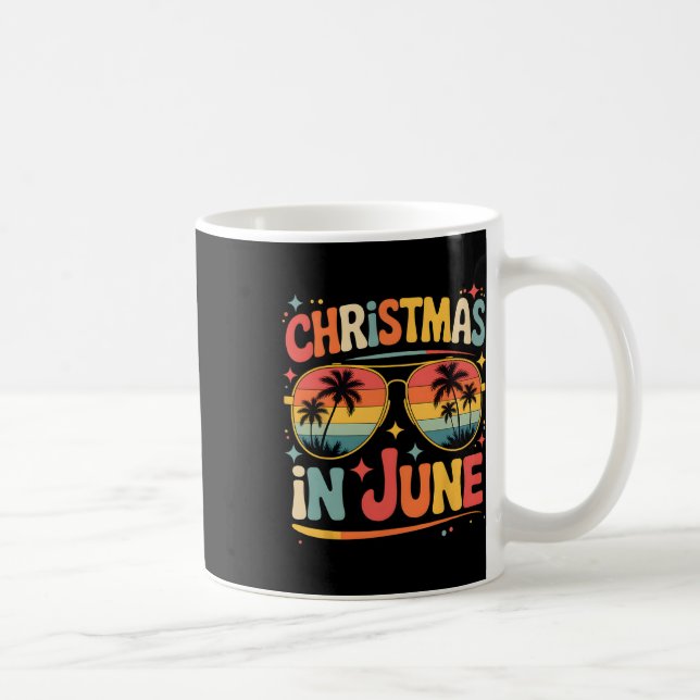 Weihnachten im Juni Sungles Retro Sommerurlaub Xm Kaffeetasse (Rechts)