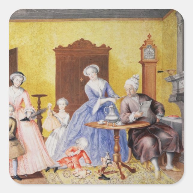 Weihnachten im königlichen Haushalt der Kaiserin Quadratischer Aufkleber (Vorderseite)