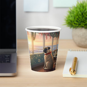 Weihnachten im Mops - Feierliche Hochzeit Pappbecher
