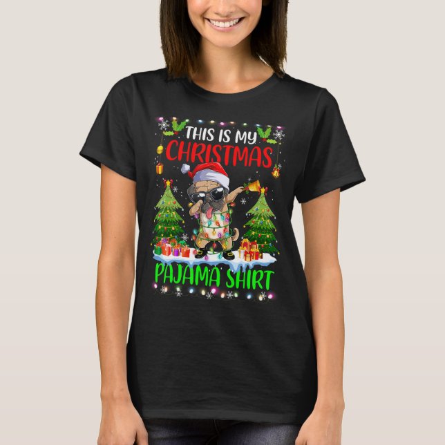 Weihnachten im Mops leuchtet Weihnachtsmann Das is T-Shirt (Vorderseite)