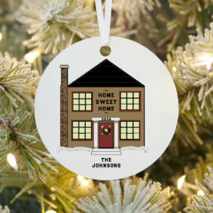 Weihnachten im neuen Haus Ornament Aus Metall