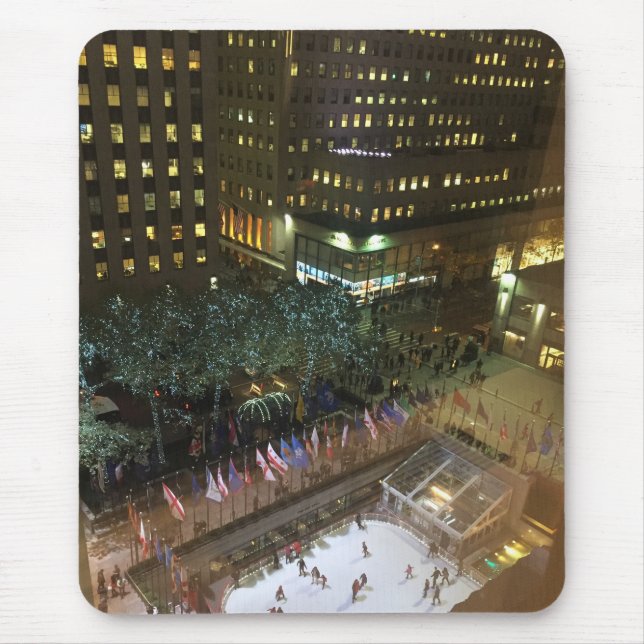 Weihnachten im NYC Rockefeller Center Ice Rink Mousepad (Vorne)