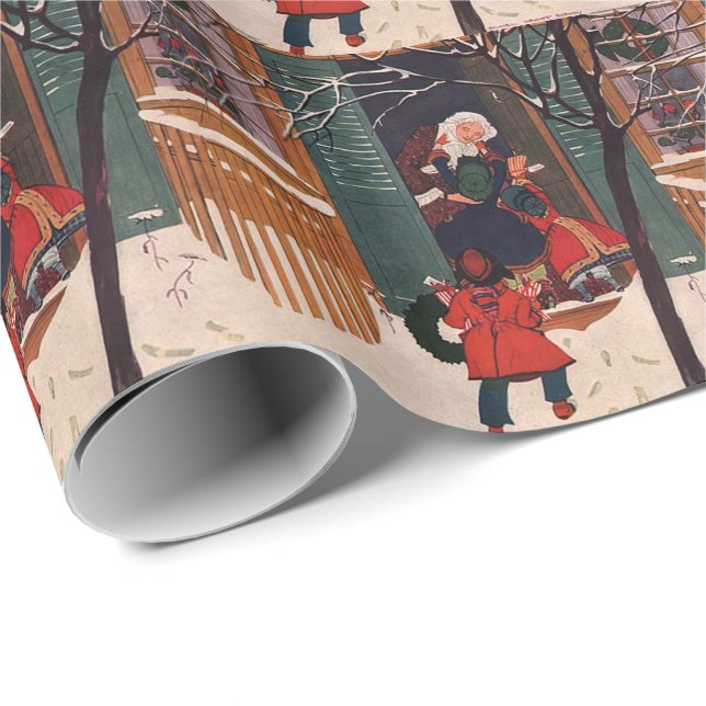 Weihnachten im Oma-Haus Geschenkpapier (Rolleneckpunkt)