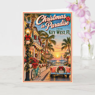 Weihnachten im Paradies Key West Florida Vintage Karte