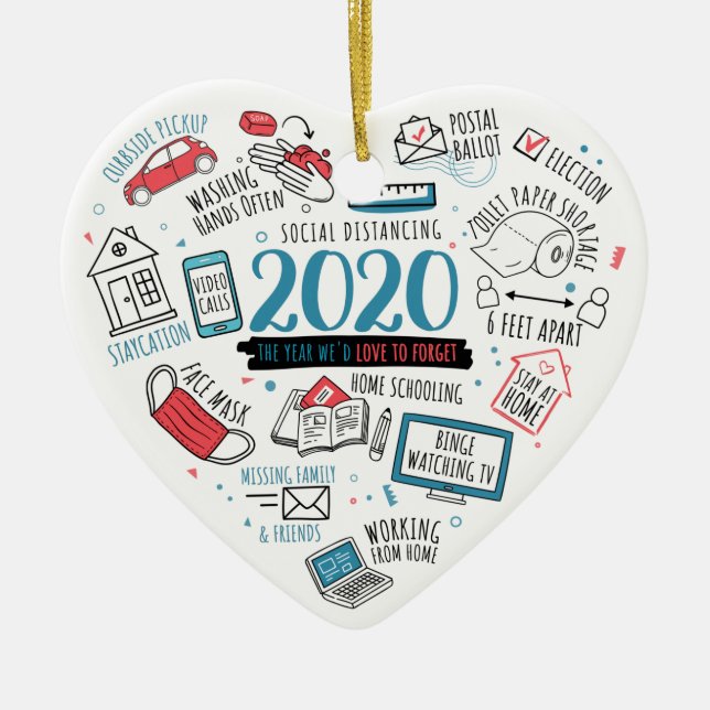 Weihnachten im Quarantäne Funny 2020 Keramik Ornament (Vorne)