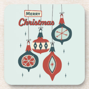 Weihnachten im Retro-Atomstil Getränkeuntersetzer