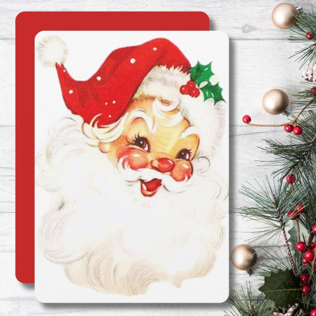Weihnachten im Retro Santa Claus Custom 1950 Vinta (1950s Vintage Retro Santa Claus Custom Christmas Holiday Card)
